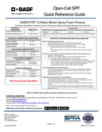Thumbnail of document ENERTITE® G Open-cell - Quick Reference Guide (English)