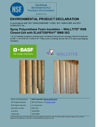 Thumbnail of document WALLTITE® RSB + ELASTOSPRAY® BMB Isocyanate Environmental Product Declaration (EPD)