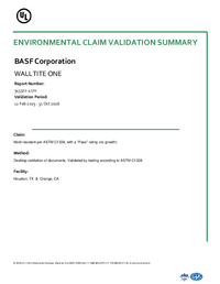 Thumbnail of document WALLTITE® One Mold Resistance Certificate