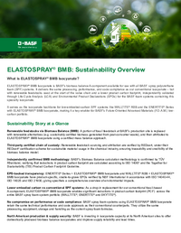Thumbnail of document ELASTOSPRAY® BMB (Biomass Balance) Isocyanate Sustainability Overview