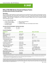 Thumbnail of document WALLTITE® RSB Technical Data Sheet