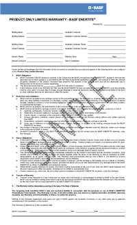 Thumbnail of document Product Only Limited Warranty Sample - ENERTITE®